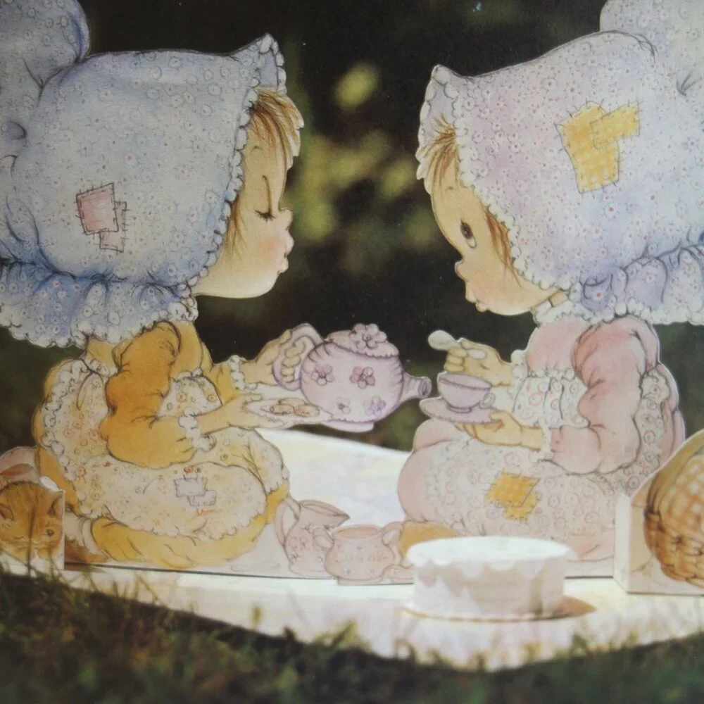 New – Vtg HALLMARK Betsey’s Party Die-Cut Centerpiece / Tea Party Picnic